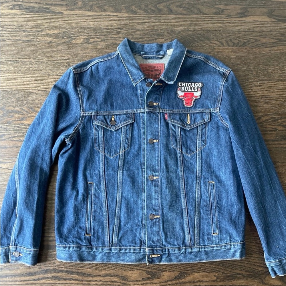 Levi's Blue Denim Jacket with Bulls Patch